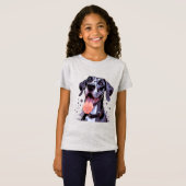 Waterverf Grote Deen Leuk Hond Huisdier T-shirt (Voorkant volledig)