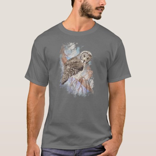 Waterverf Grote Grijze vogelgriep Natuur kunst T-shirt (Voorkant)