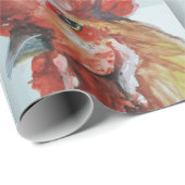 Waterverf grote haan cadeaupapier (Rol Hoek)