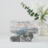 Waterverf Grote Muur van China Briefkaart – Histor (Staand voorkant)