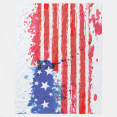 waterverf grunge Amerikaanse Flag deken (Voorkant)