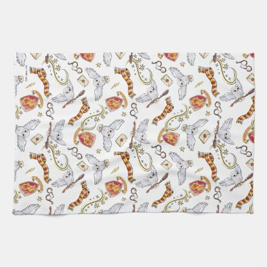 Waterverf GRYFFINDOR™ Hedwig Patroon Theedoek (Horizontaal)