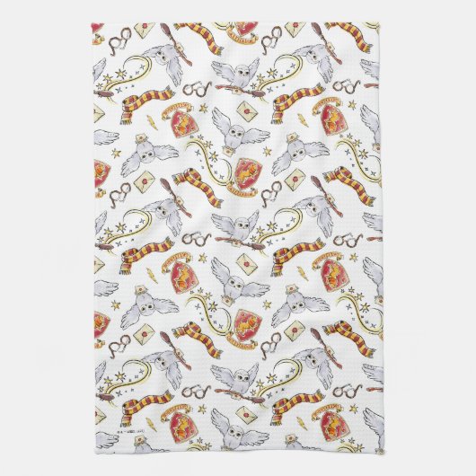 Waterverf GRYFFINDOR™ Hedwig Patroon Theedoek (Verticaal)