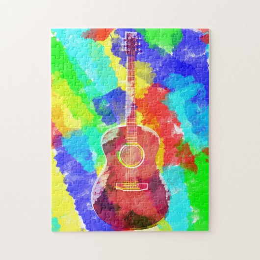 Waterverf Guitar Legpuzzel (Verticaal)