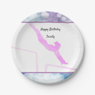Waterverf gymnastiek Birthday Uneven Bars Papieren Bordje