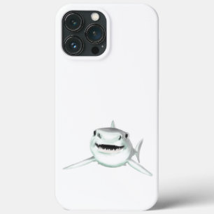 waterverf haai glimlach grijs groene oceaan dier iPhone 13 pro max hoesje