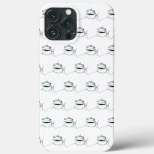waterverf haai glimlach grijs groene oceaan dier  iPhone 13 pro max hoesje