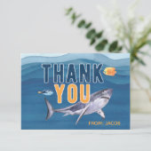 Waterverf haai Hartelijk dank voor uw flatkaart Bedankkaart (Staand voorkant)