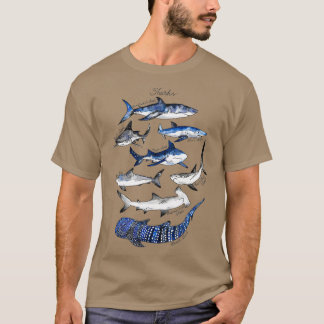 Waterverf haaien t-shirt