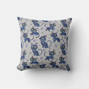 Waterverf Halloween afbeelding met zwarte katten Kussen