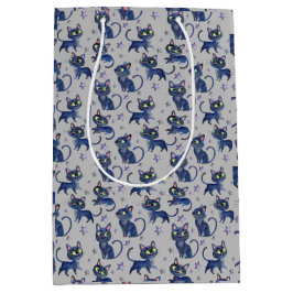 Waterverf Halloween afbeelding met zwarte katten Medium Cadeauzakje