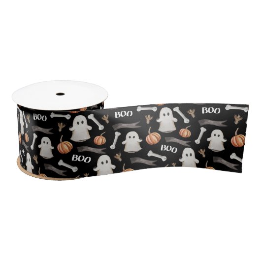 Waterverf Halloween Boo Ghost en Pumpkins Black Lint (Spoel)