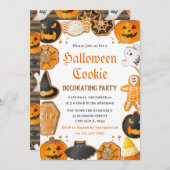 Waterverf Halloween Cookie Decorting Party Kaart (Voorkant / Achterkant)