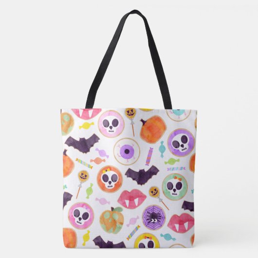 Waterverf Halloween Cookies Spooky Pattern Tas B (Voorkant)