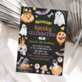 Waterverf Halloween Spooky One Birthday Kaart