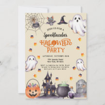 Waterverf Halloween Uitnodiging – Spooky & Stijlvo