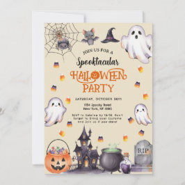 Waterverf Halloween Uitnodiging – Spooky & Stijlvo