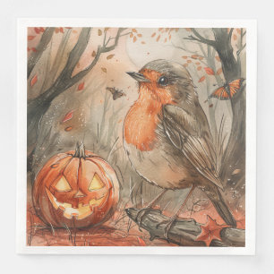 Waterverf Halloween Vogel voor Decoupage Servet