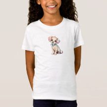 Waterverf Hand getrokken puppy met poederblauwe st