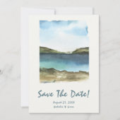 Waterverf Hand getrokken strand Retro Unieke bruil Save The Date (Voorkant)