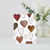 Waterverf Hand getrokken uit lijnen Heart Sketch Briefkaart (Staand voorkant)