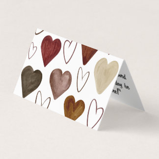 Waterverf Hand getrokken uit lijnen Heart Sketch Kaart