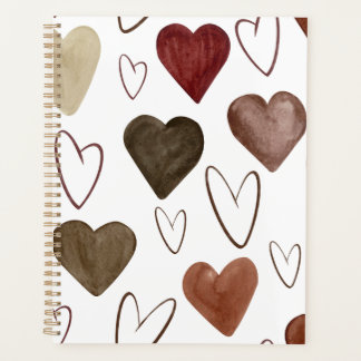 Waterverf Hand getrokken uit lijnen Heart Sketch Planner