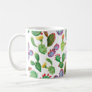 Waterverf handbeschilderde tropische cactus. Naadl Koffiemok