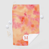 Waterverf handgeschilde Oranje roze Abstracte kuns Golfhanddoek (Insitu)