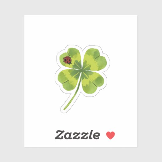 Waterverf Handgeschilderd Four Leaf Clover Lady Bu Sticker (Vel)
