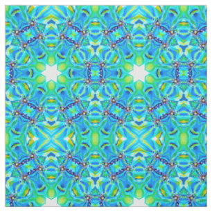 Waterverf handgeschilderd monogram groen abstract stof