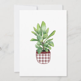 Waterverf Handgeschilderd Schattige Potted Plant Kaart