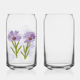 Waterverf handgeschilderde African Daisy Blikvorm Glas