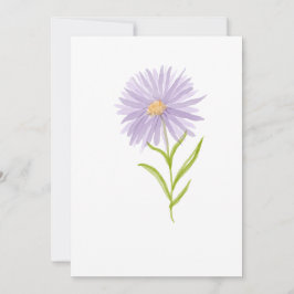 Waterverf handgeschilderde esthetische Paarse bloe Kaart
