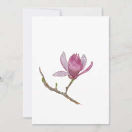 Waterverf Handgeschilderde Magnolia Flower Kaart