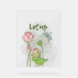 Waterverf Handgeschilderde Roze Lotus Blooming Acryl Bord