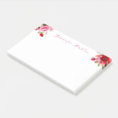 Waterverf Handgeschreven Naam Tekst Rozen Floral Post-it® Notes (Schuin)