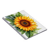 waterverf handgetekende zonnebloem Spiral Notitieb Notitieboek (Rechterzijde)