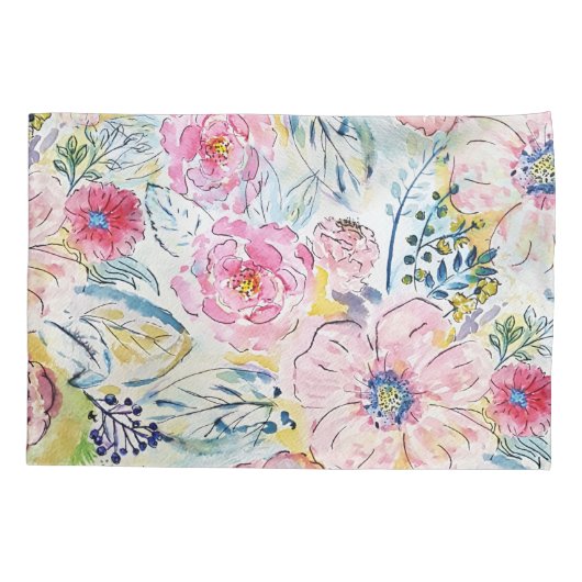 Waterverf handschilfering kussensloop (Achterkant)