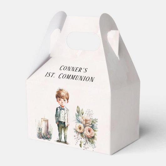 Waterverf Handsome Boy 1st. Communie Bedankdoosjes (Voorkant Zijde)