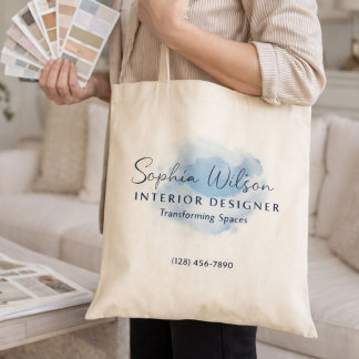 Waterverf Handtekening Logo Aangepaste Zakelijke N Tote Bag