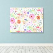  waterverf handverf abstracte florale canvas afdruk (Insitu (Houten vloer))