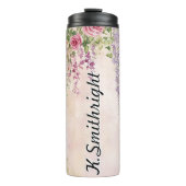 Waterverf hangende bloemen met Rozen Thermosbeker (Voorkant)