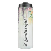 Waterverf Hangende Planten met Rozen Thermosbeker (Voorkant)