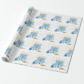 Waterverf Hanukkah Holiday Cadeaupapier (Uitgerold)