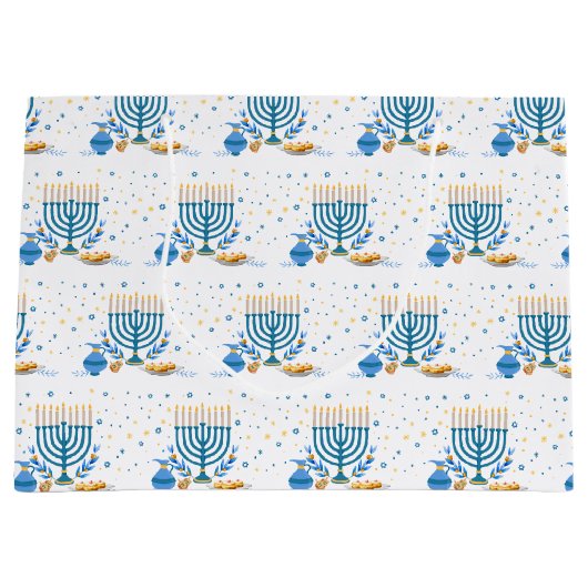 Waterverf Hanukkah Holiday Groot Cadeauzakje (Voorkant)