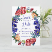 Waterverf Happiness Wedding Save Our Date Kaart (Staand voorkant)