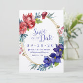 Waterverf Happiness Wedding | Sla onze datum op Kaart (Staand voorkant)