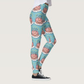 Waterverf Happy Birthday Pink Cake Celebration Leggings (Rechts)