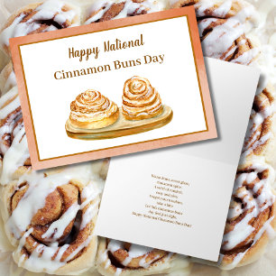 Waterverf Happy National Cinnamon Buns 4 okt Kaart
